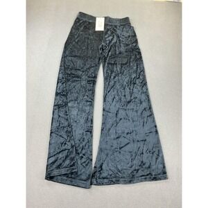 Hard Tail Forever Sweatpants Womens XS Black Velour Easy Flare Yoga USA Lounge